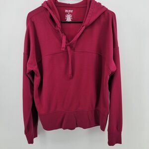 Tek Gear On-the-Go Hooded Sweatshirt Berry Magenta V-Neck Pullover Size Medium